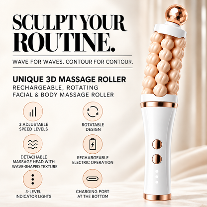 3D Facial Massage Roller – 3 Speeds & Rotation in Two Directions