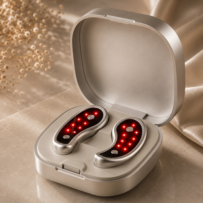 LED Under Eye Therapy Device – Red Light & EMS Eye Massager for Puffiness, Dark Circles & Fine Lines