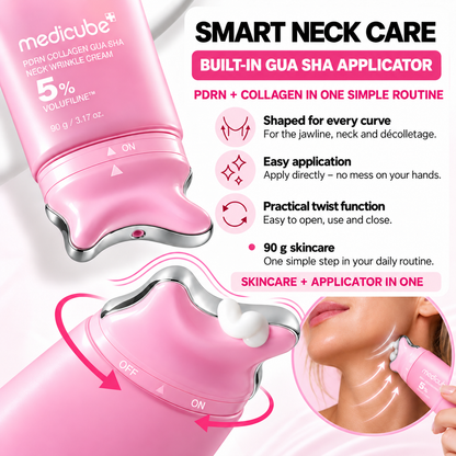 Medicube PDRN Collagen Gua Sha Neck Cream with 5% Volufiline – Neck & Décolleté, 90 g