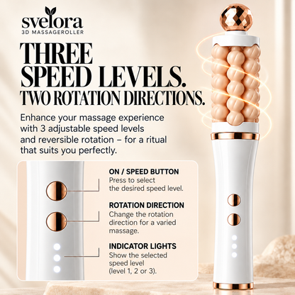 3D Facial Massage Roller – 3 Speeds & Rotation in Two Directions