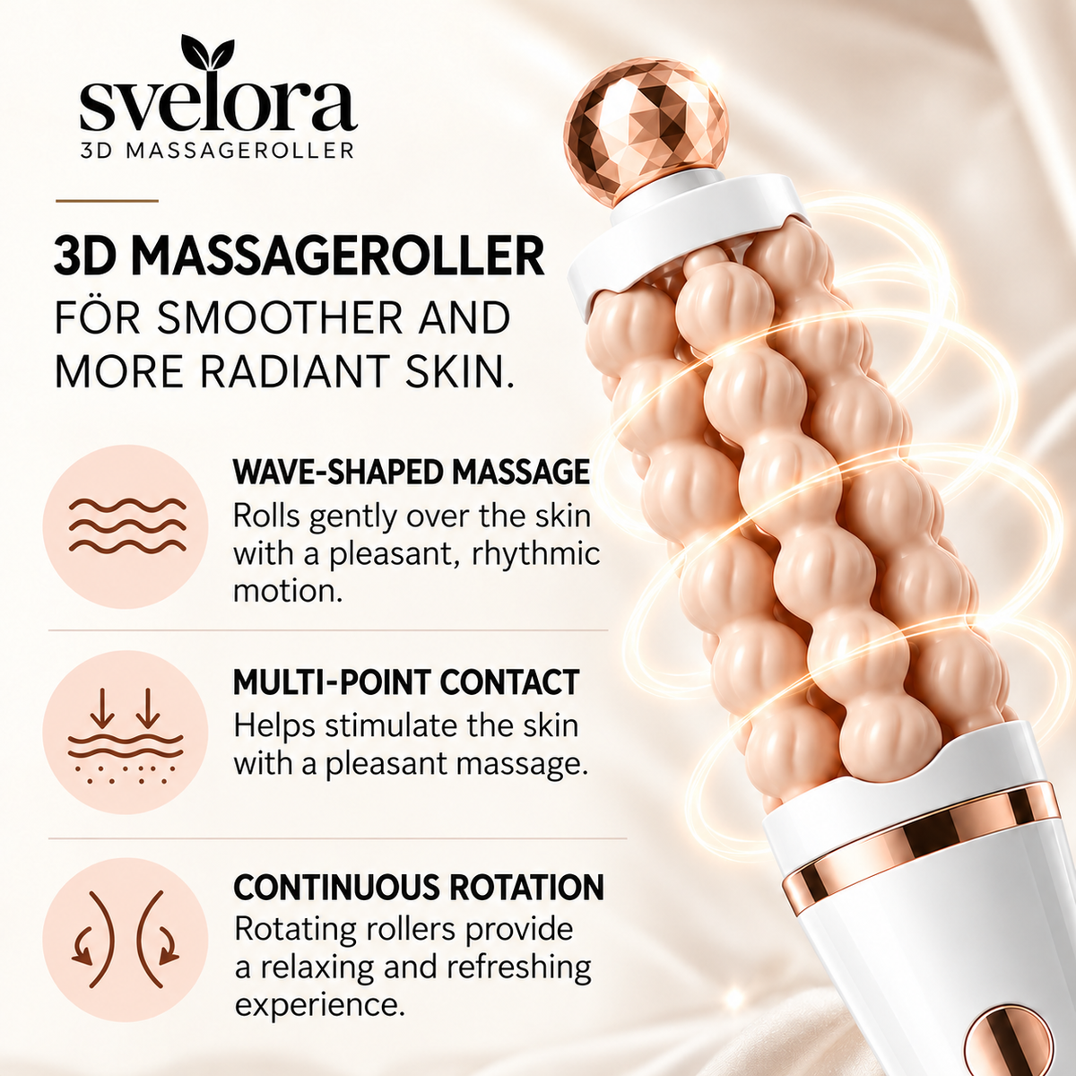 3D Facial Massage Roller – 3 Speeds & Rotation in Two Directions