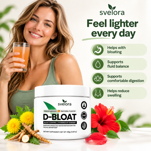 D-Bloat Supplement Powder – Peach & Mango – Dandelion, Nettle, Hibiscus, Magnesium & Vitamin C – 30 Servings