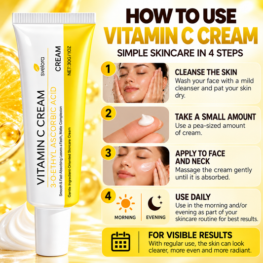 Vitamin C Face Cream with 3-O-Ethyl Ascorbic Acid – For a More Even Skin Tone & Radiance – 30 g