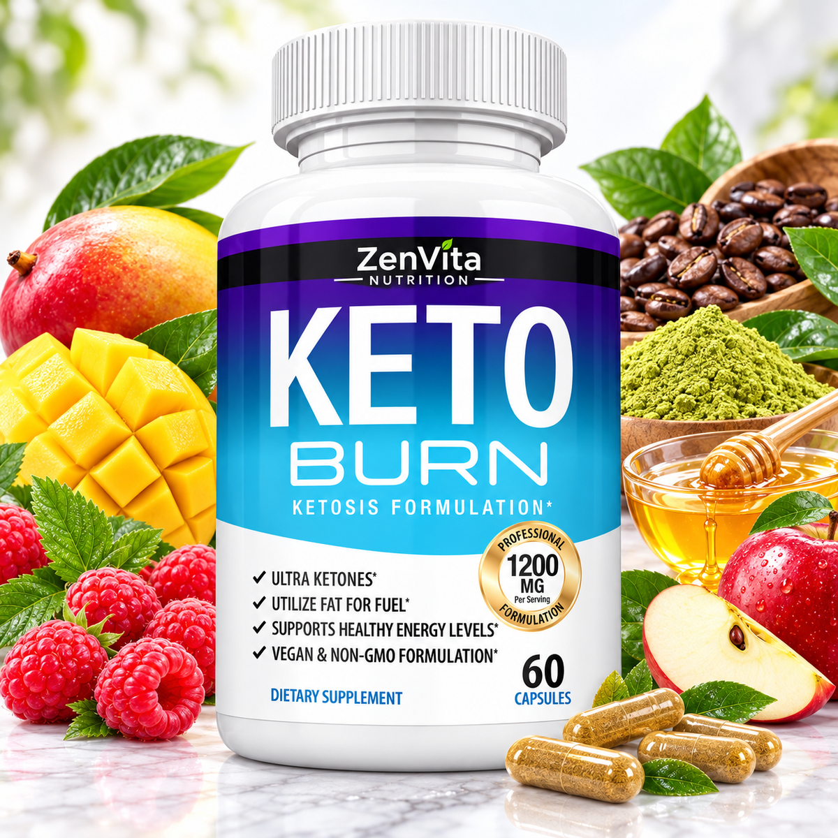 Keto Burn – Ketone Energy Support Formula – 60 Capsules