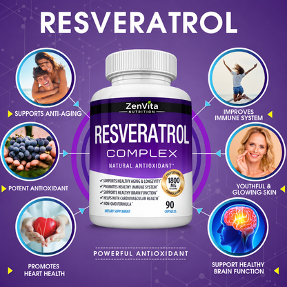Resveratrol Complex 1800mg – 90 Capsules Dietary Supplement