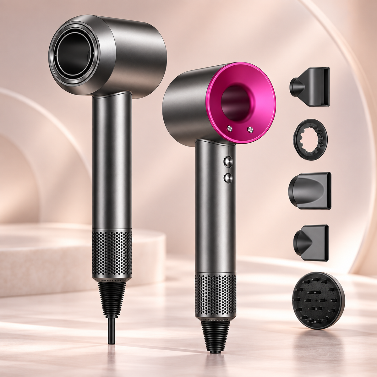 High-Speed Hair Dryer 1500W with Ionic Technology & 5 Styling Attachments
