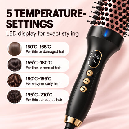 Electric Heat Brush with Ionic Technology – LED Display, Adjustable Temperature up to 210°C