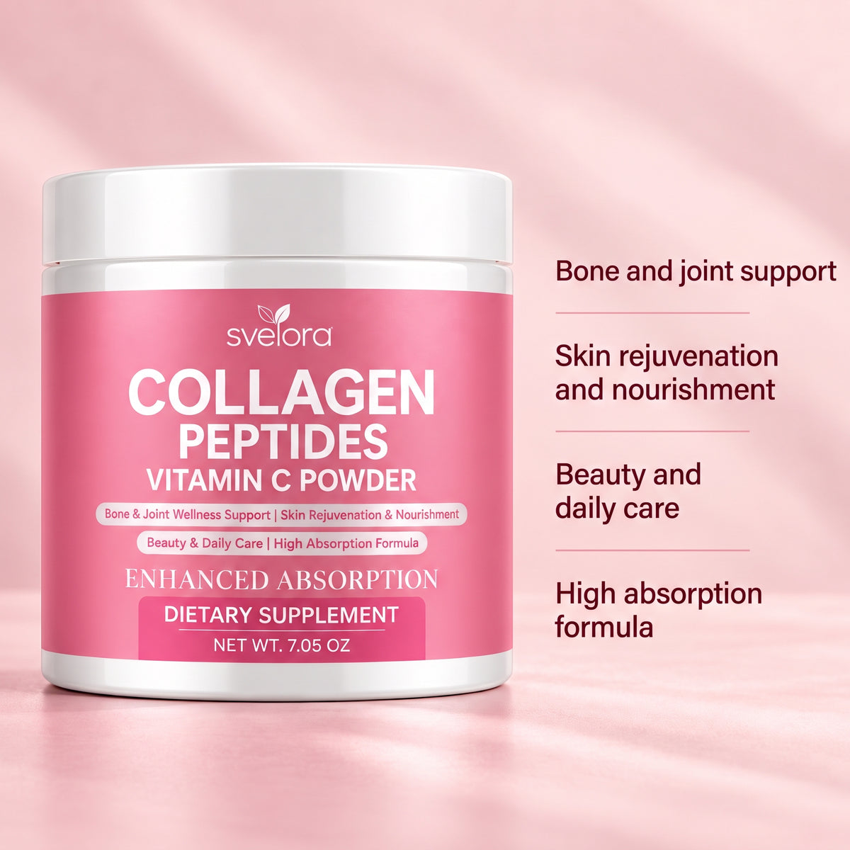 Collagen Peptides with Vitamin C – Powder Supplement 200g