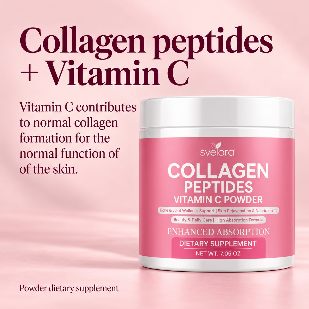 Collagen Peptides with Vitamin C – Powder Supplement 200g
