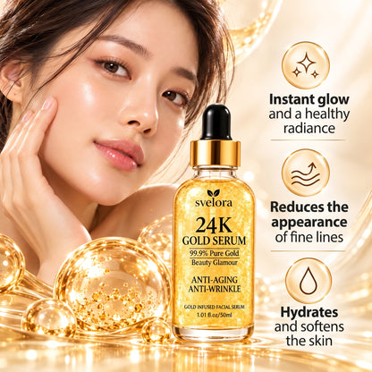 24K Gold Serum – Facial Serum with Hyaluronic Acid & Niacinamide – 50 ml