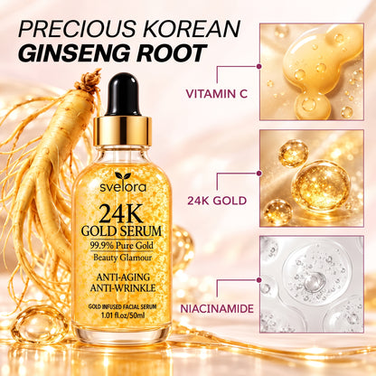 24K Gold Serum – Facial Serum with Hyaluronic Acid & Niacinamide – 50 ml