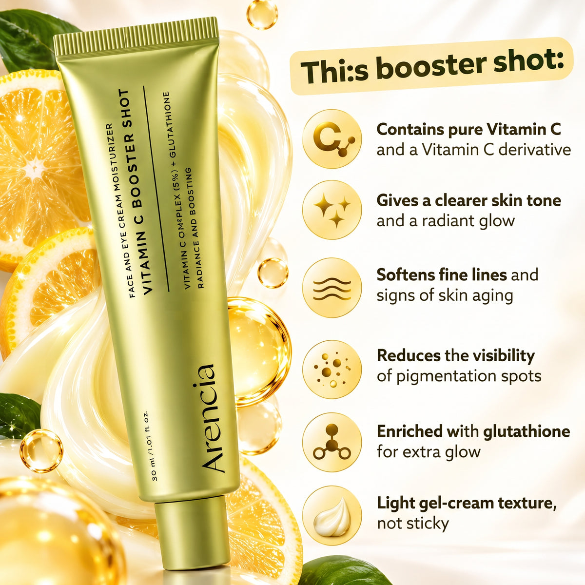 Arencia Vitamin C + Retinal Booster Duo – Face Care for Radiance & Firmer Skin, 2 × 30 ml
