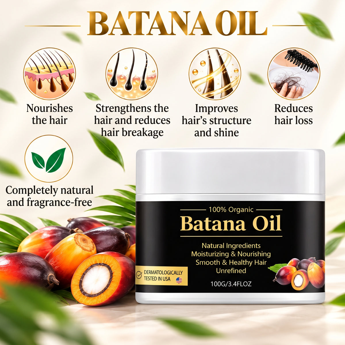 Batana Oil 100 g – Natural Unrefined Hair Oil for Dry & Frizzy Hair
