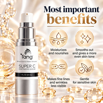 Super C Face Serum with Vitamin C & Hyaluronic Acid – For Radiance, Even Skin Tone & Fine Lines – 30 ml