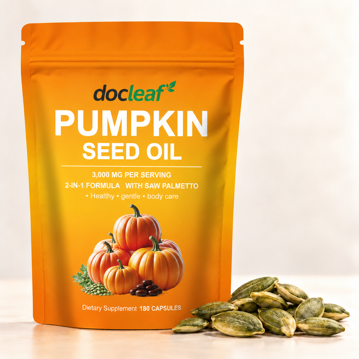 Pumpkin Seed Oil 3000 mg with Saw Palmetto 300 mg – 180 Softgels