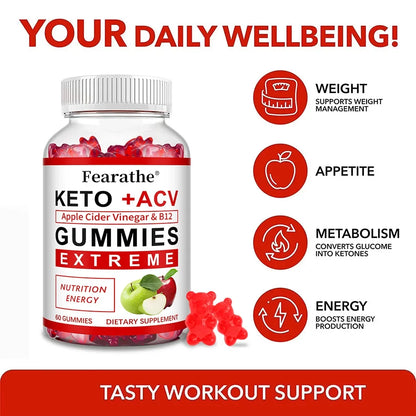Fearathe Keto Apple Cider Vinegar Gummies – ACV Supplement 60 Gummies