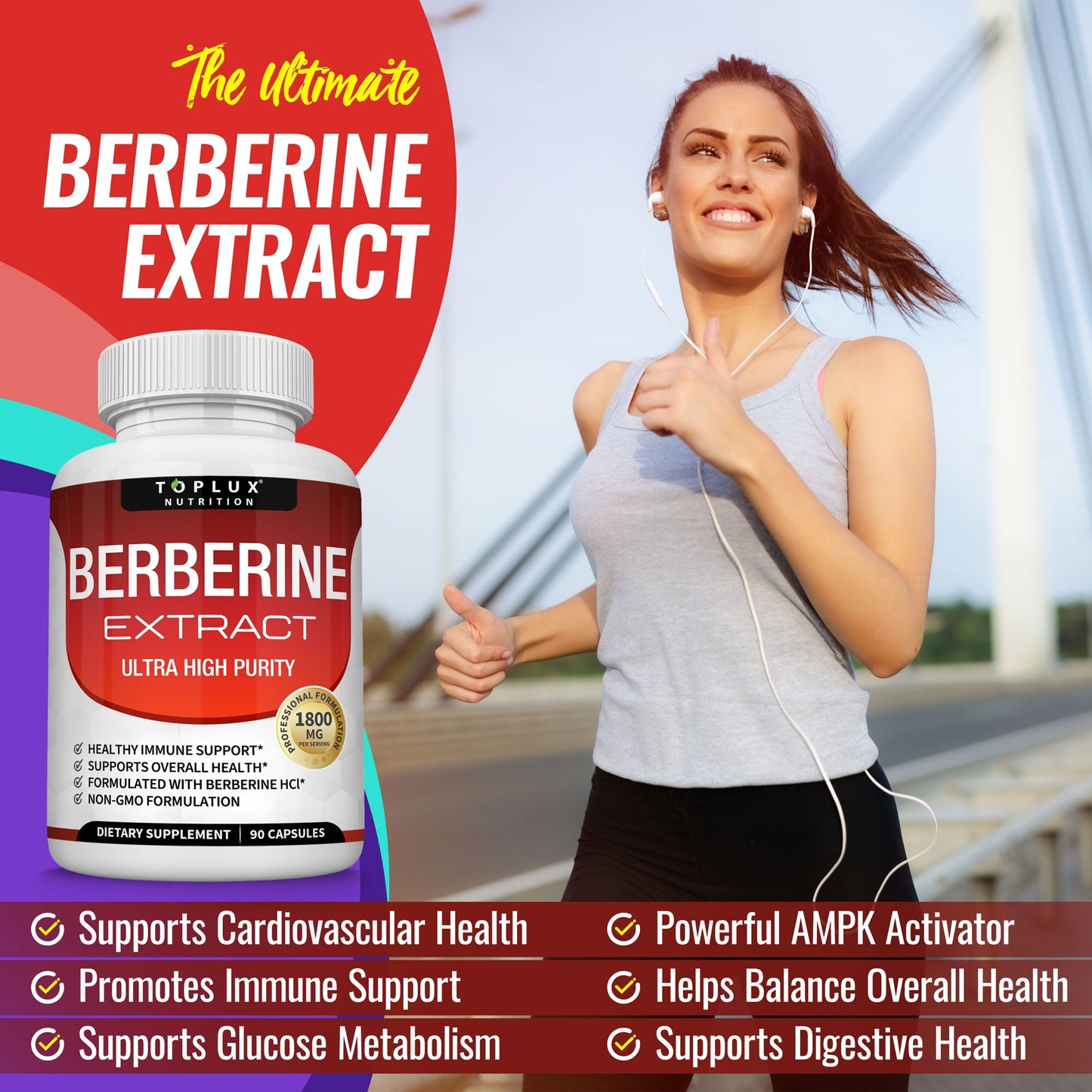 Berberine HCL - 90 Vegetable Capsules
