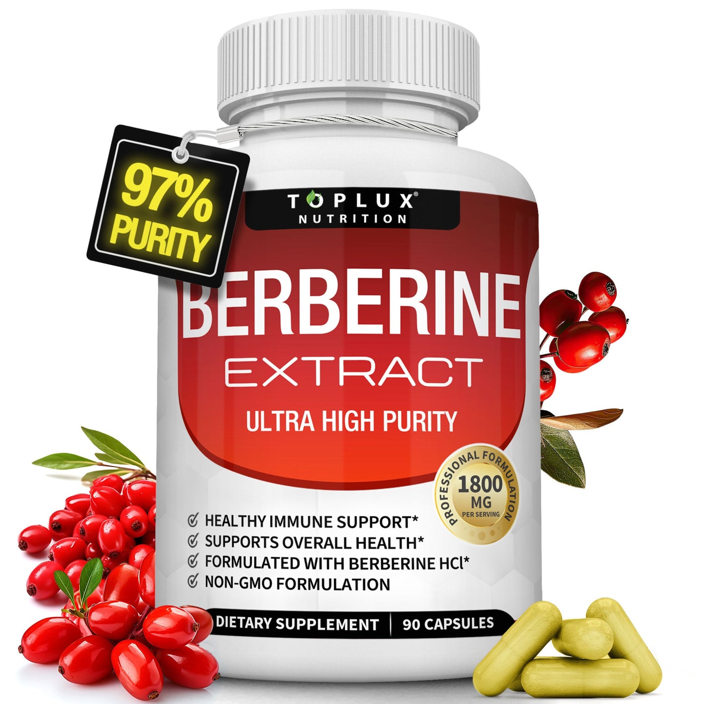 Berberine HCL - 90 Vegetable Capsules
