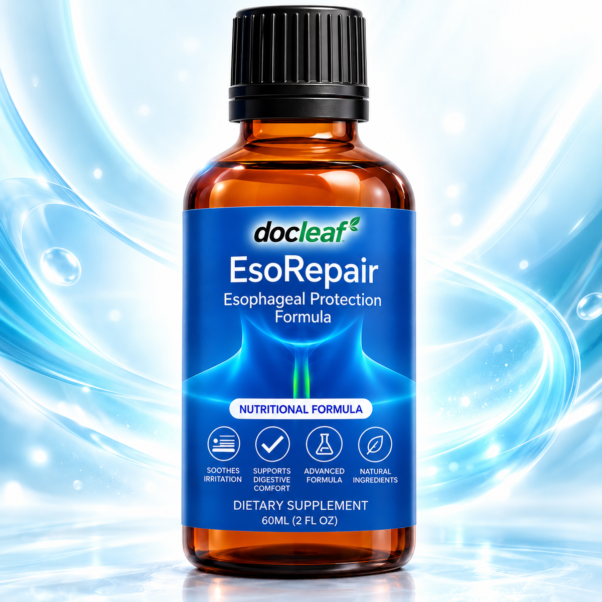 DocLeaf  EsoRepair Esophageal Support Liquid Supplement 60ml – Digestive Comfort Formula