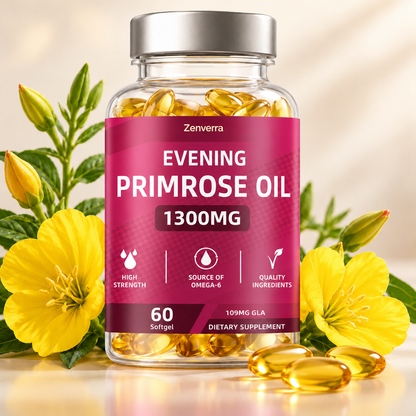 Evening Primrose Oil 1300 mg with GLA – Omega-6 – 60 Softgels