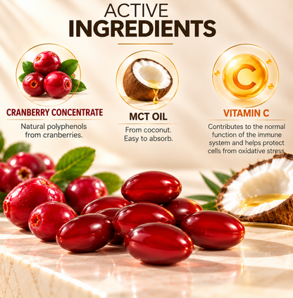 Cranberry Concentrate with Vitamin C & MCT Oil – 60 Capsules