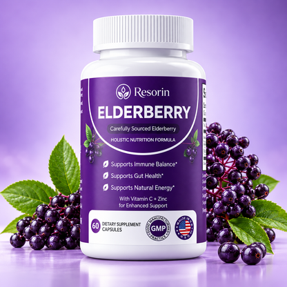Elderberry 1200mg Complex with Vitamin C & Zinc – 60 Capsules