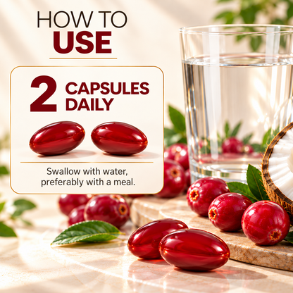 Cranberry Concentrate with Vitamin C & MCT Oil – 60 Capsules