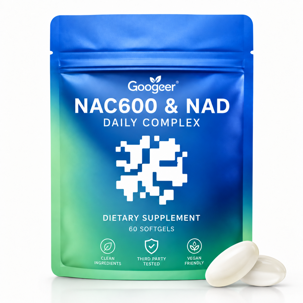 NAC 600mg + NAD Daily Complex – 60 Softgels | Dietary Supplement