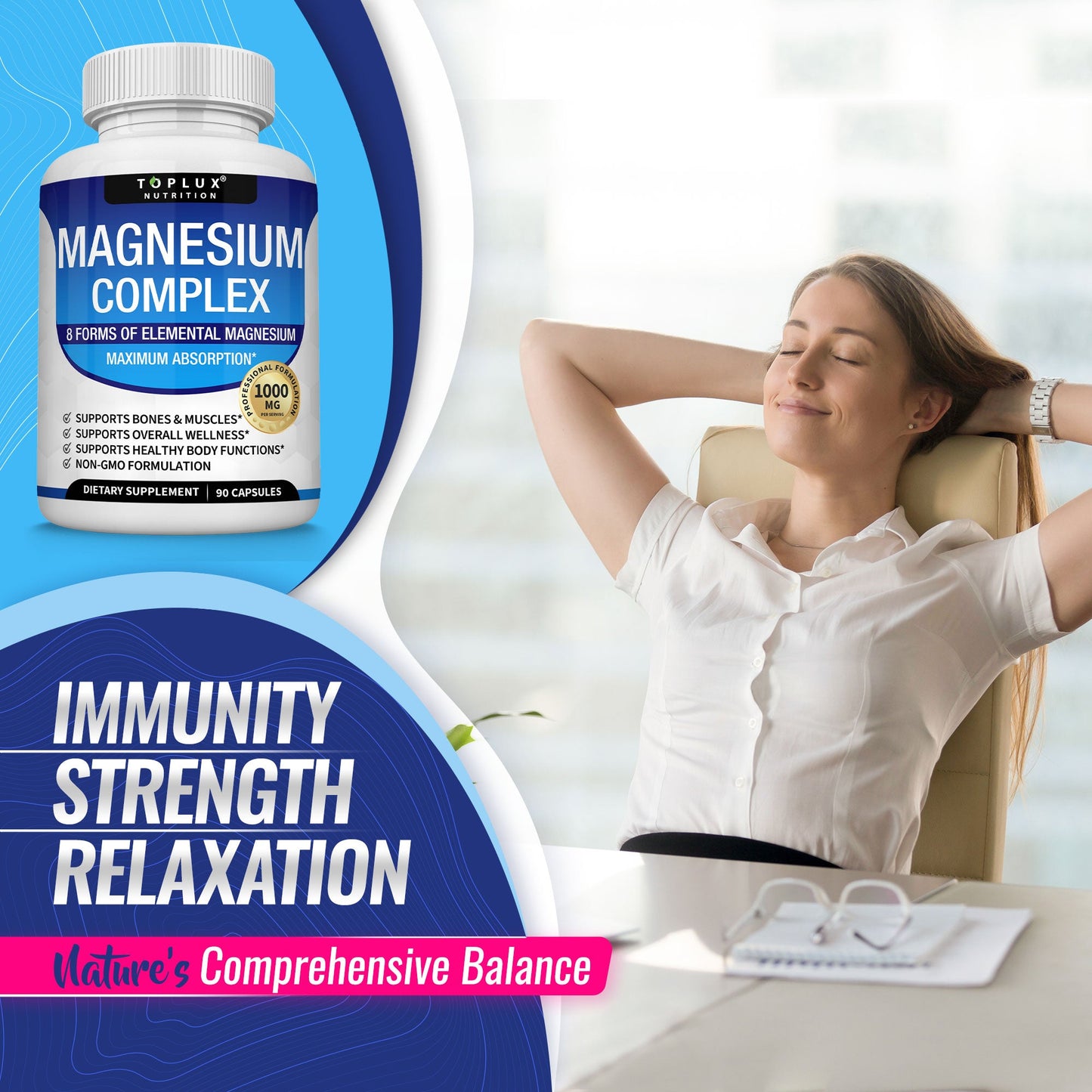 Magnesium Complex – 8 Forms of Magnesium – 90 Capsules