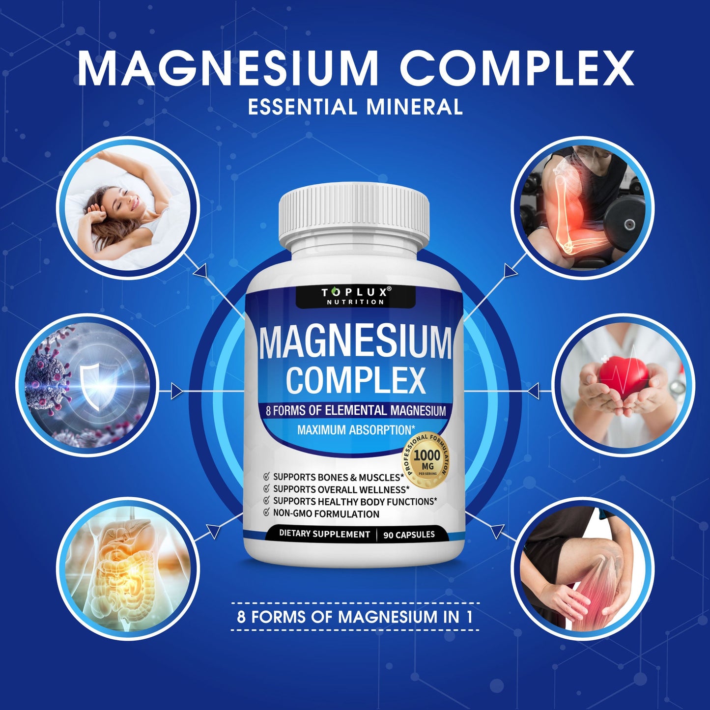 Magnesium Complex – 8 Forms of Magnesium – 90 Capsules