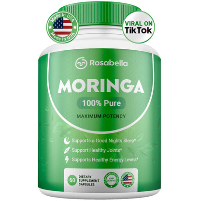 Rosabella Moringa Capsules – Moringa Leaf Powder Supplement – 30 Day Supply