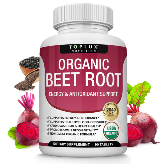 Organic Beet Root 2040mg Supplement – 90 Tablets