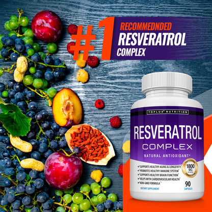 Resveratrol Complex 1800mg – 90 Capsules Dietary Supplement