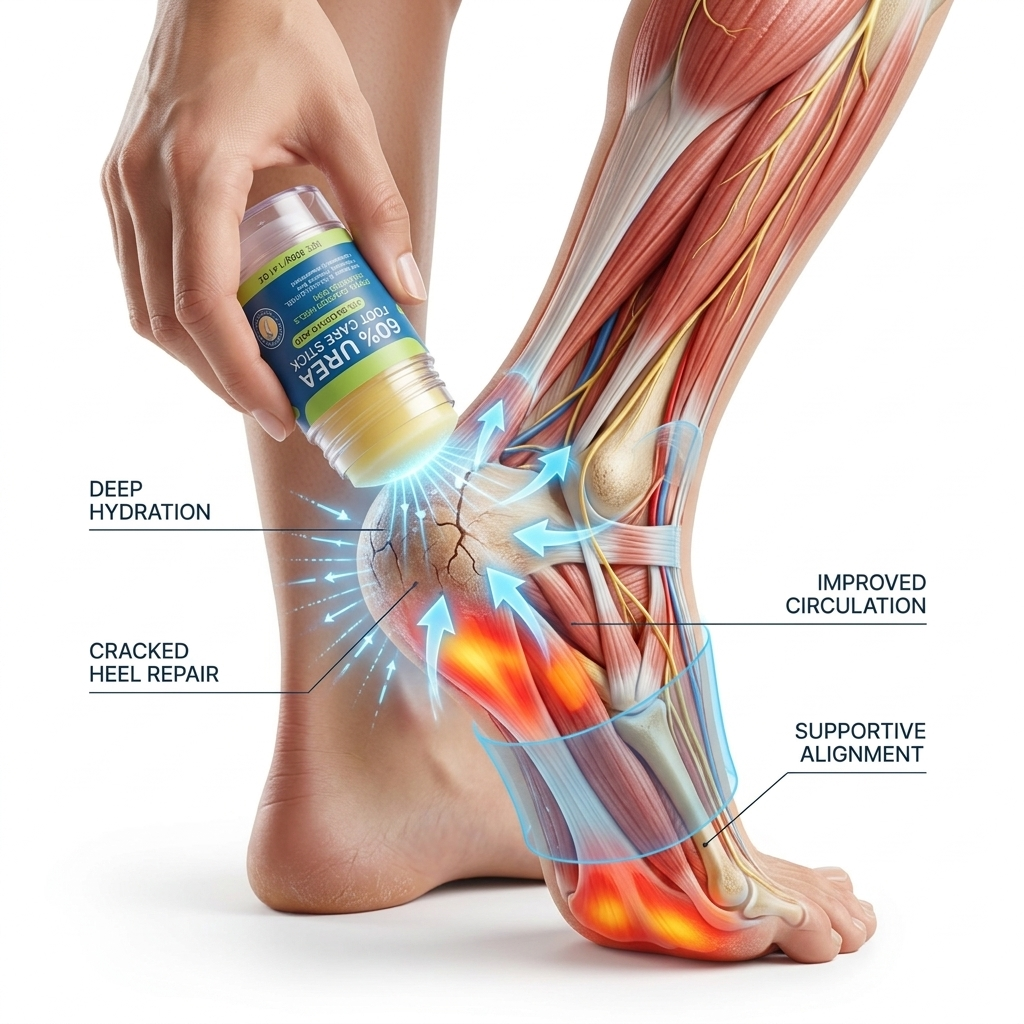 PureFoot 60% Urea Foot Repair Stick for Dry & Cracked Heels