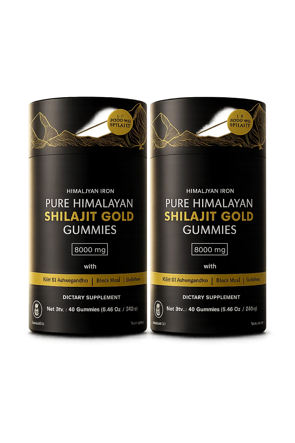 Pure Himalayan Shilajit Gummies 3000mg – KSM-66 Ashwagandha, Black Musli & Gokshura – 60 Gummies