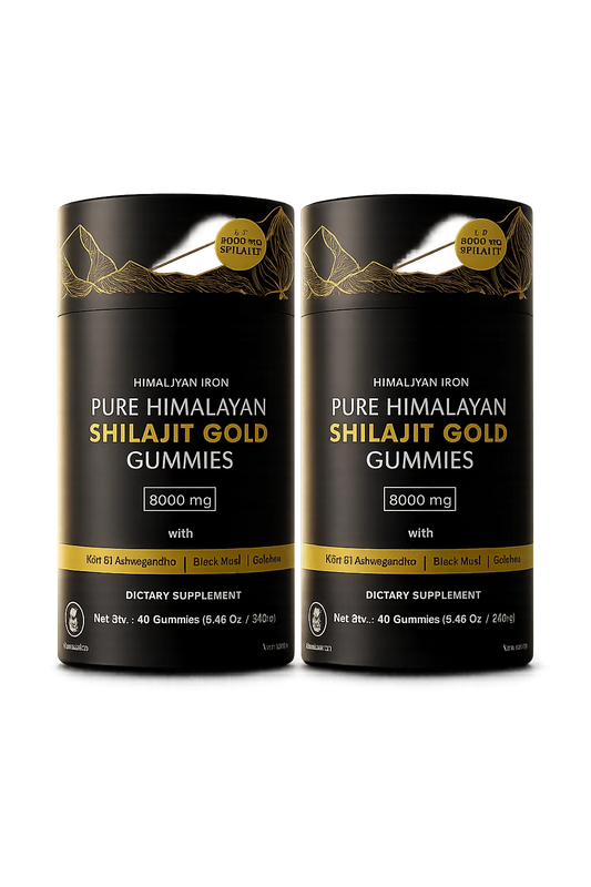 Pure Himalayan Shilajit Gummies 3000mg – KSM-66 Ashwagandha, Black Musli & Gokshura – 60 Gummies
